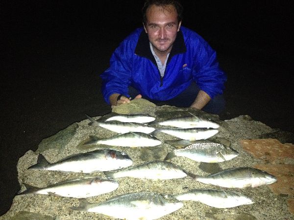 ecco il nostro carniere catturato a surfcasting