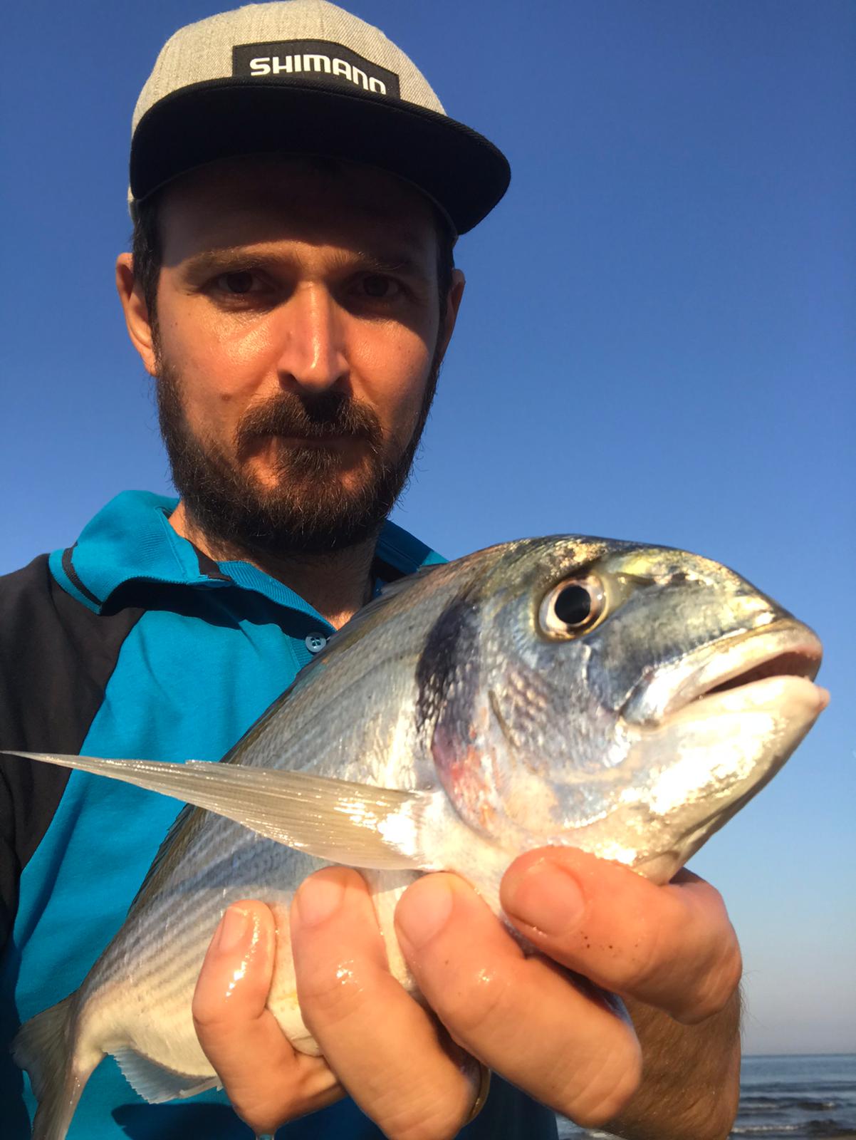 pesca a fondo all'orata all'alba la cattura